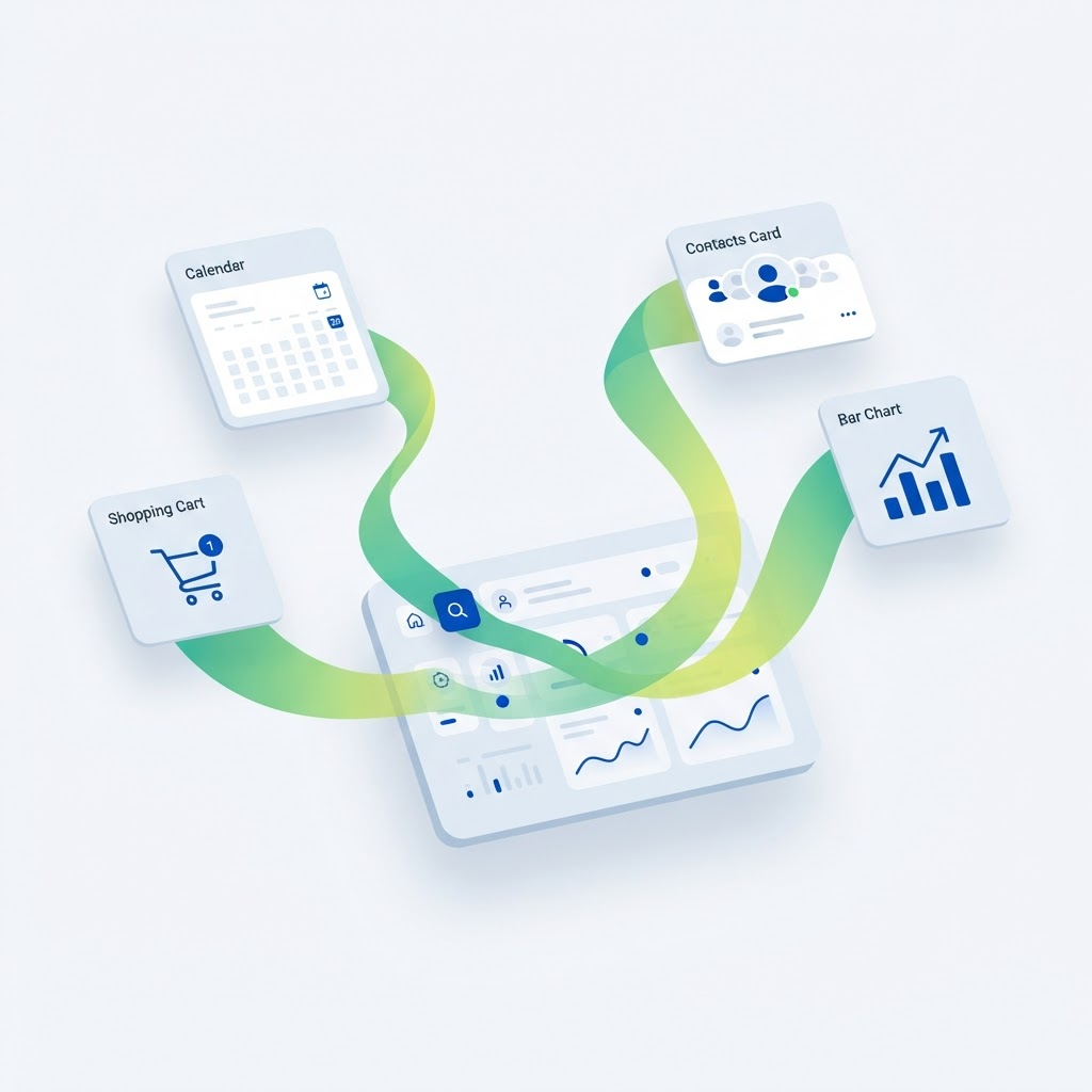 Scattered business apps unified into a single TraceMatrx Insights dashboard